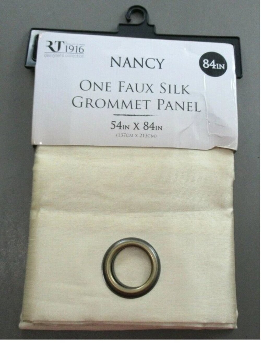 RT Designers Collection Nancy 54'' X 84'' Faux Silk Curtain Panel, Beige 1 Panel